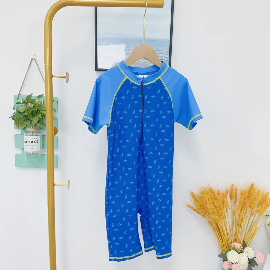 A类！男童夏季锦氨连体短袖泳衣 小螃蟹010