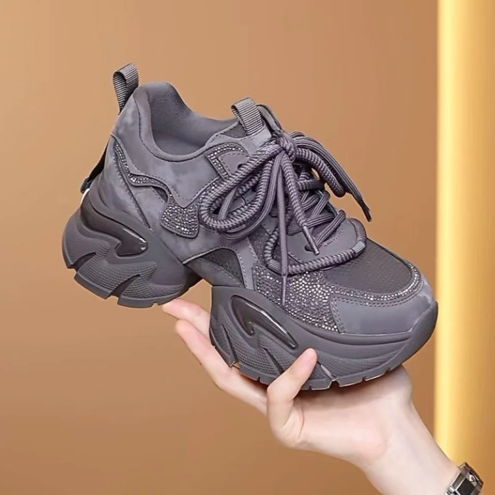 达夫妮同款2025秋冬新款时尚老爹鞋秋季厚底系带舒适百搭款女鞋LL