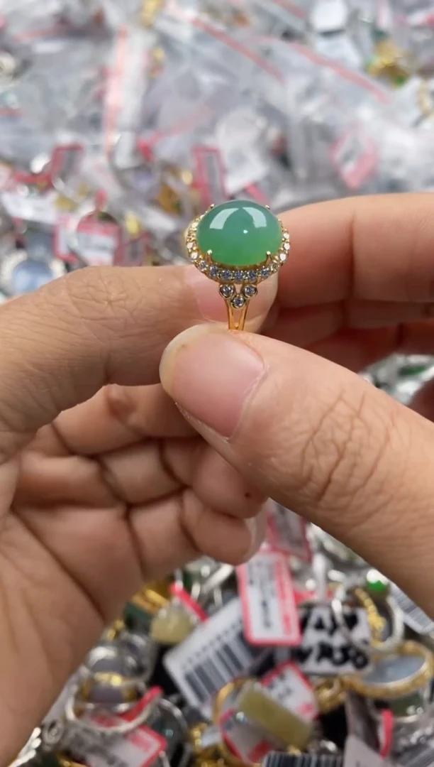 银S925镶嵌戒指翡翠111----2