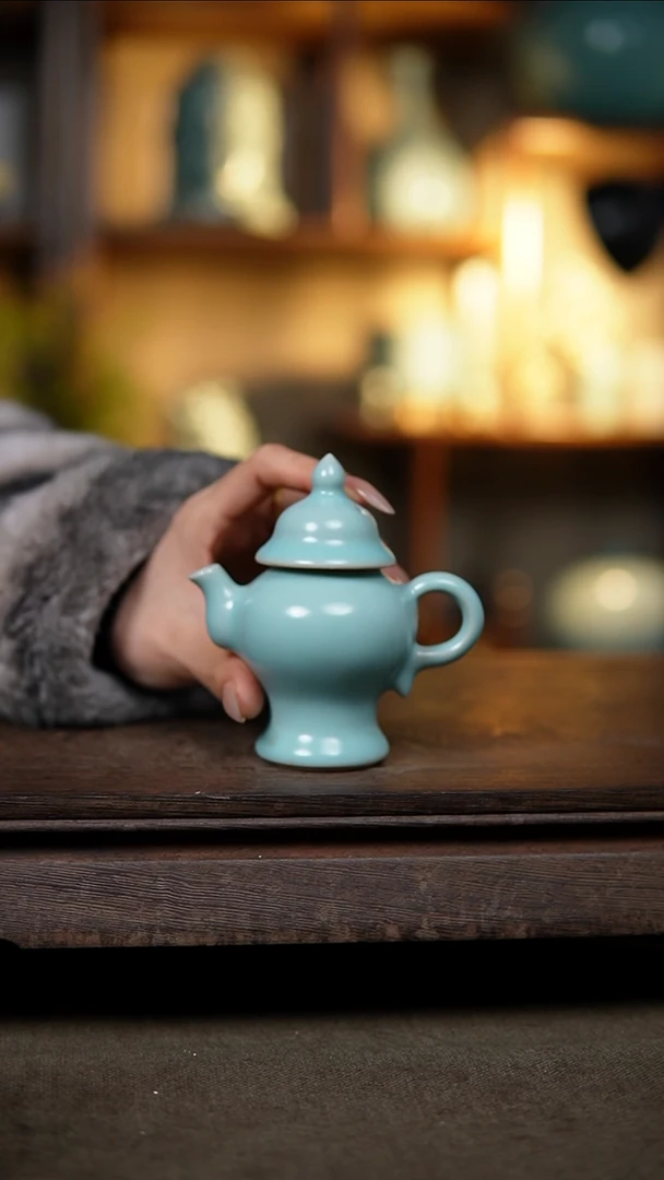 【闪购商品】杯仿古宋臻釉小将军壶瑕