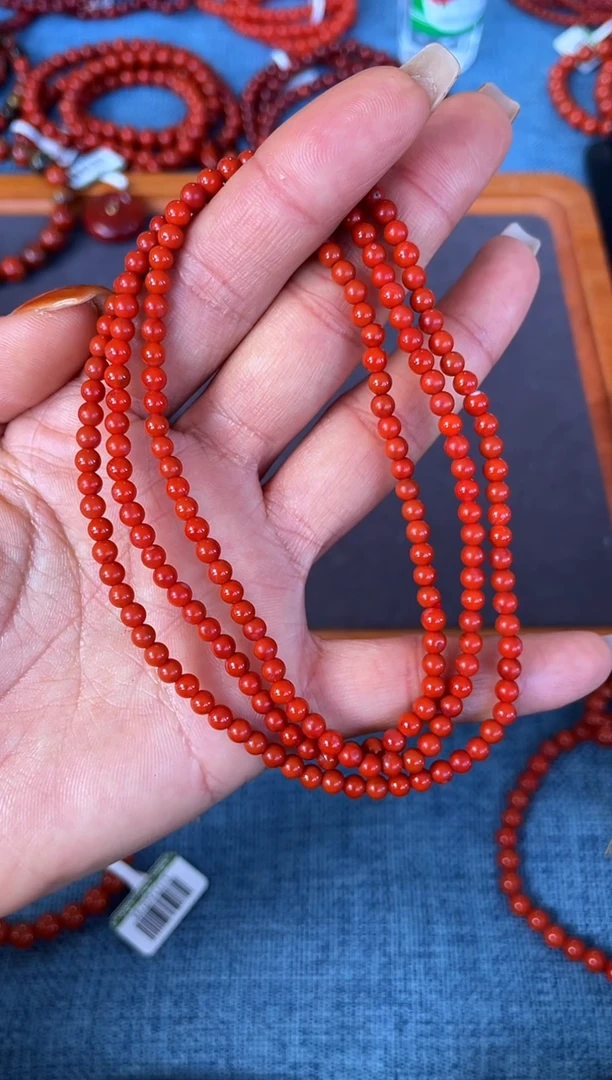 未镶嵌手串南红玛瑙N11保山料柿子锦多圈