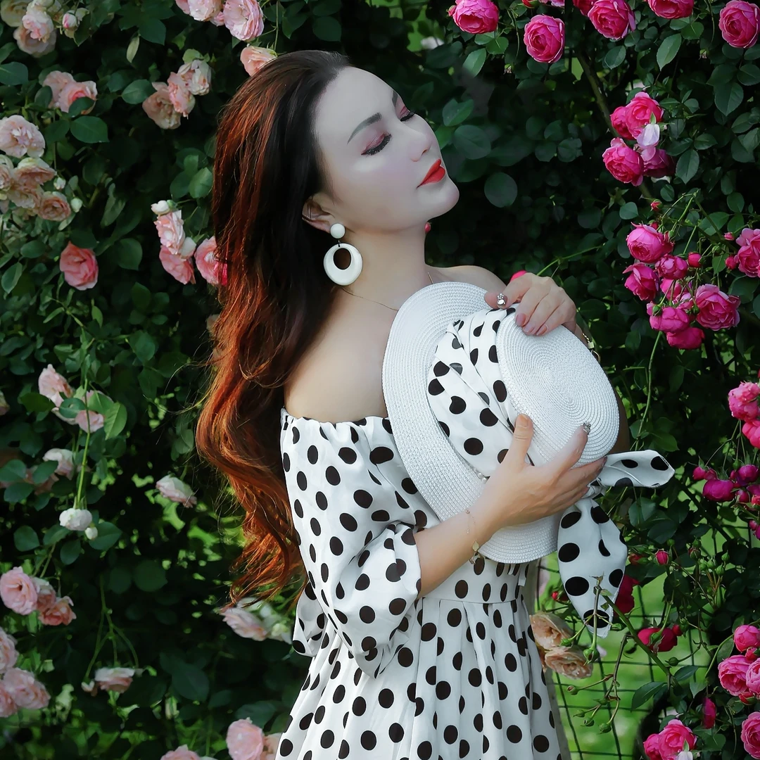 【618福利长裙】一字肩2025年夏季连衣裙女长裙收腰显瘦大码长裙