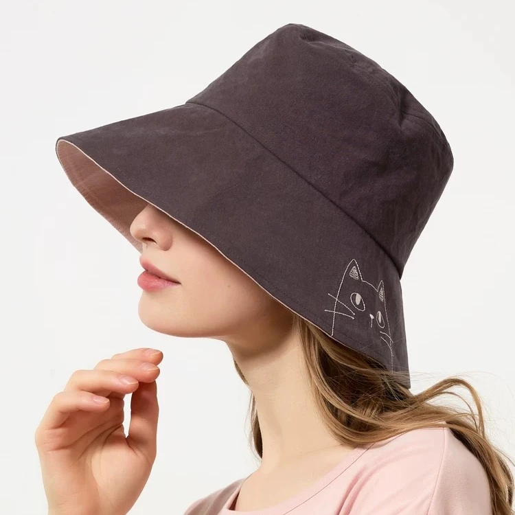 HIKOSEN CARA卡拉猫渔夫帽防晒遮阳韩版百搭日系文艺女春夏帽子
