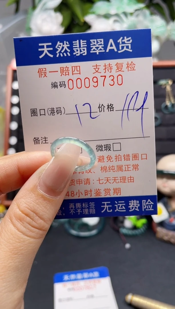 翡翠戒指未镶嵌12*9730