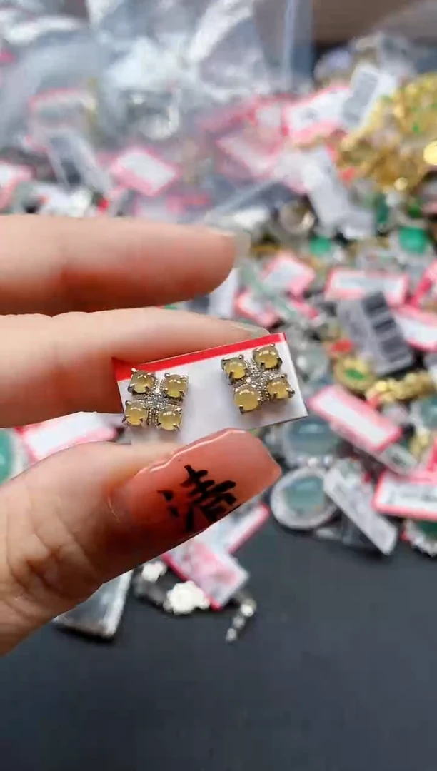 银S925镶嵌戒指翡翠天然A货缅甸翡翠