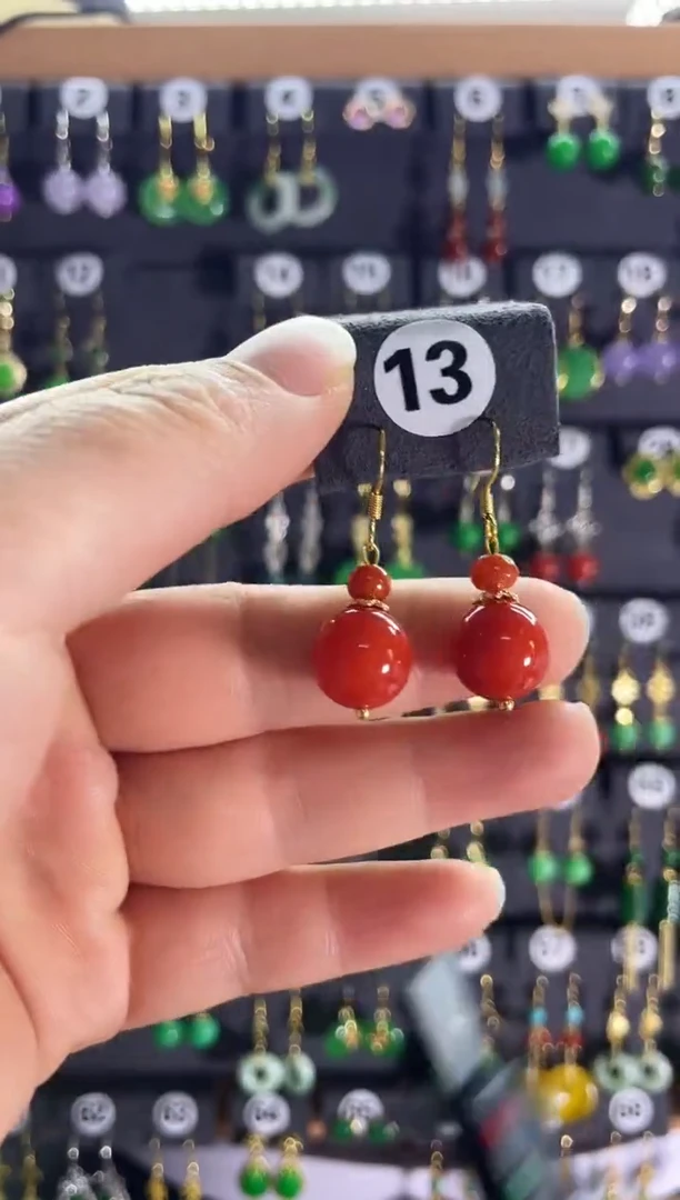 【闪购商品】翡翠耳饰银S925镶嵌新13..