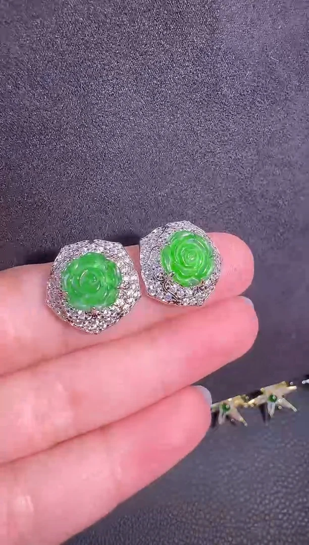 未镶嵌翡翠耳饰耳钉