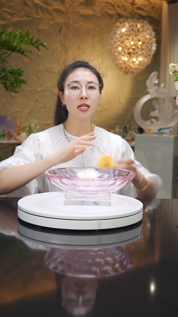 瓷片福利粉色切面果盘