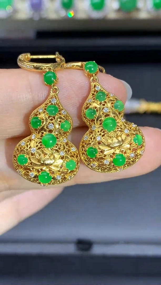 颈饰18K金镶嵌翡翠662-中国好珍宝