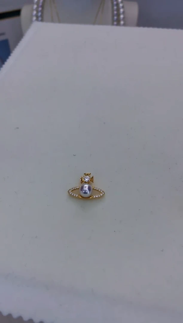 银S925镶嵌海水珍珠饰品土星吊坠