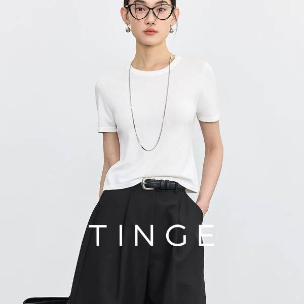 贴己打底衫25年新款双股亲肤岛精16针T恤短款修身半袖白色夏季