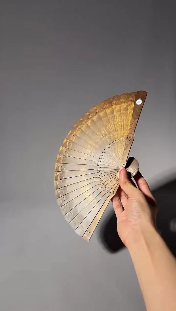 其他楠木（金丝楠）l*l129号18cm乌木金丝楠小叶桢楠扇子