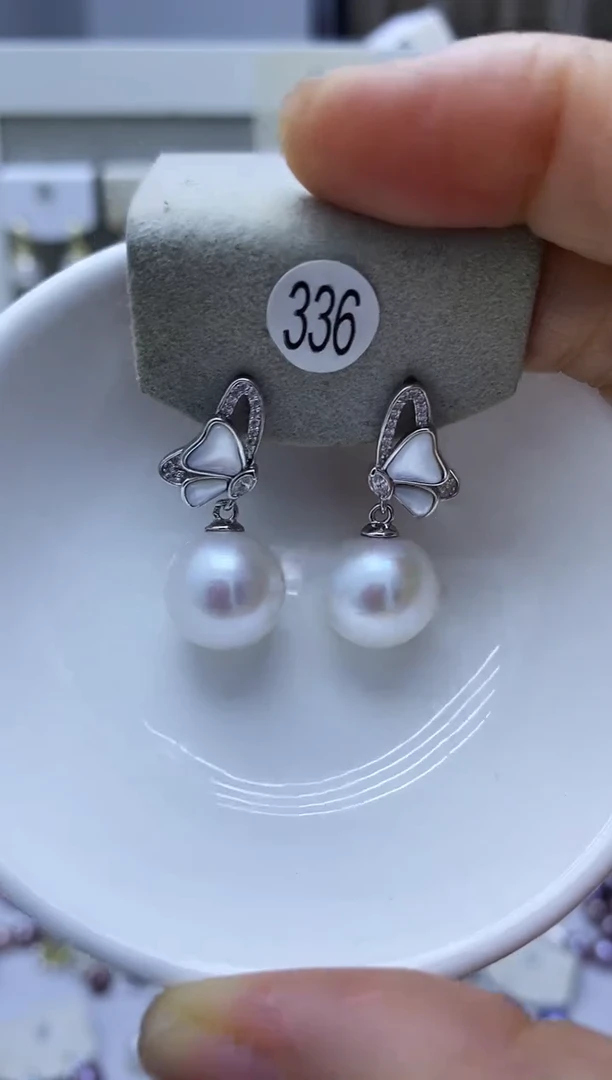 银S925镶嵌淡水珍珠耳饰蕶****ﮩ336