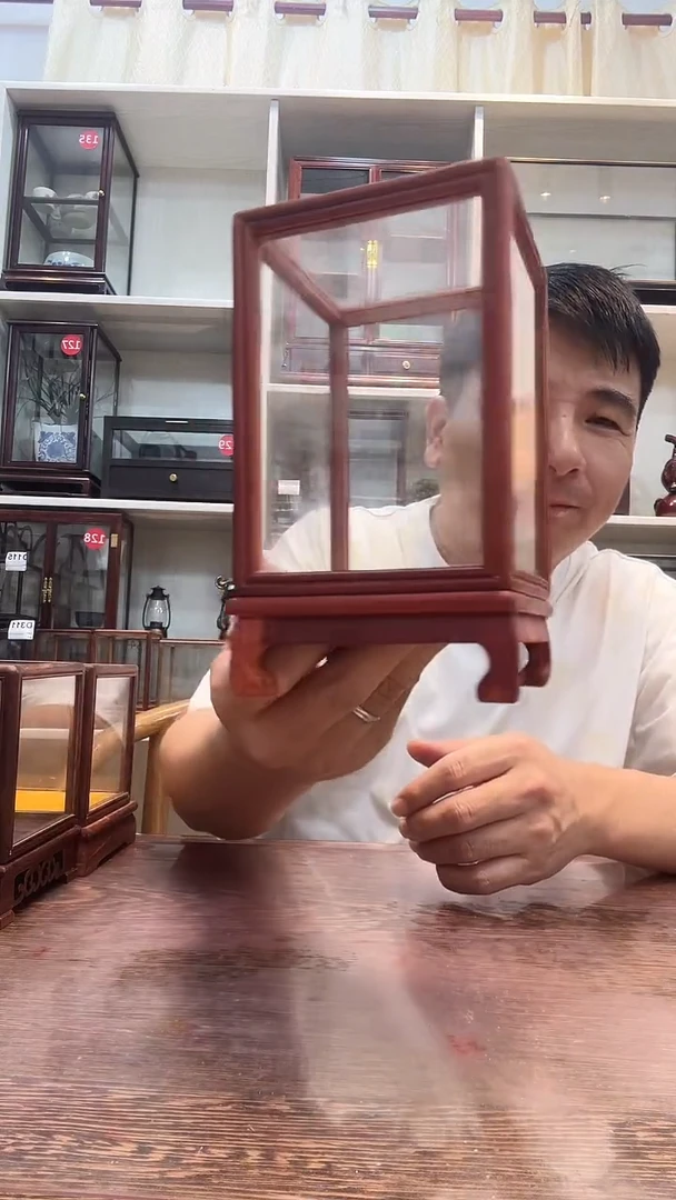 花梨木类10*10*14玻璃罩634