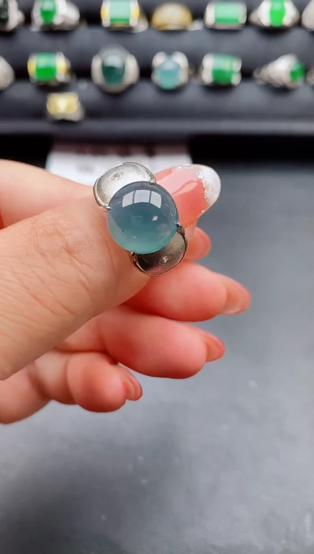 【闪购商品】翡翠戒指银S925镶嵌100000