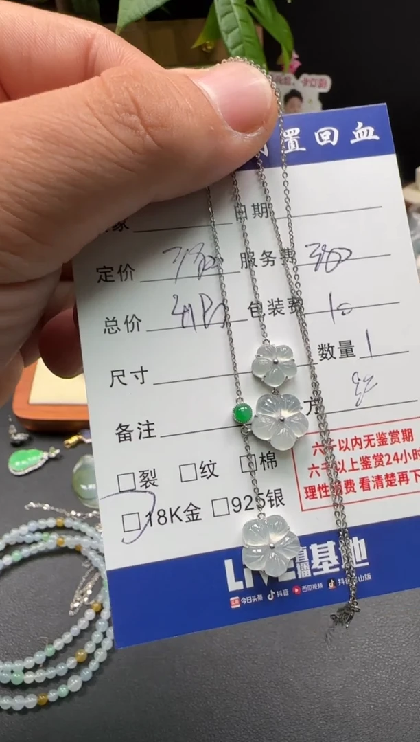 颈饰18K金镶嵌翡翠3002808