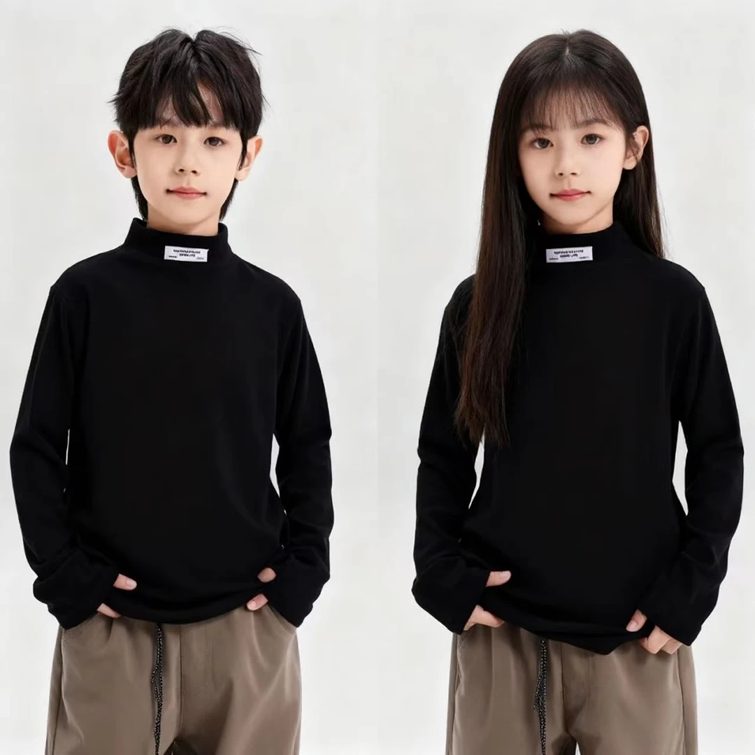 半高领德绒吸汗百搭加绒男女保暖T恤长袖882501