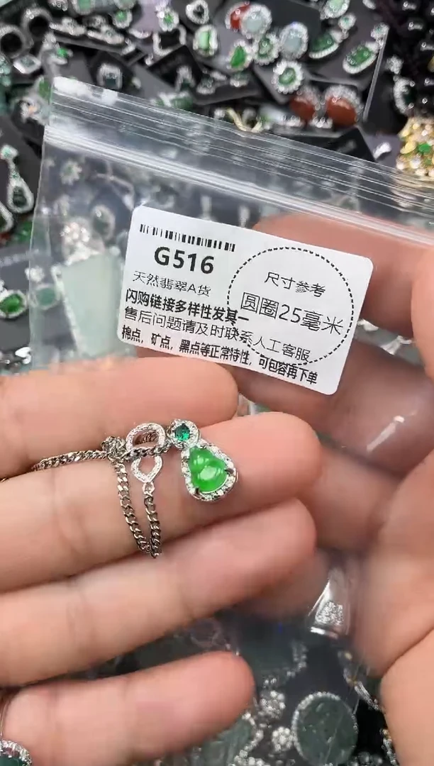 翡翠未镶嵌颈饰G516项链