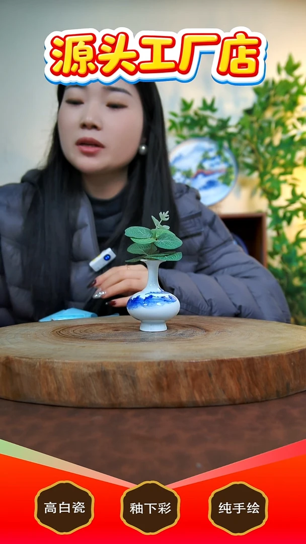 盘白泥路**间景德镇手工手绘陶瓷【食品级】G