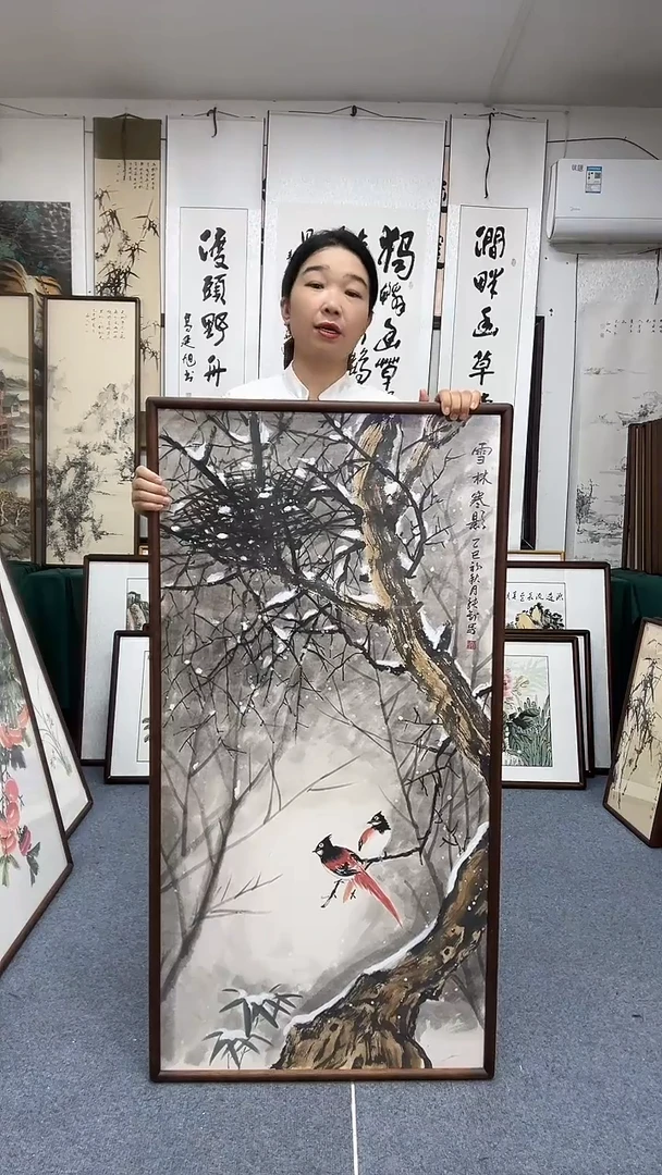 国画62*122实木画框京东包邮手绘
