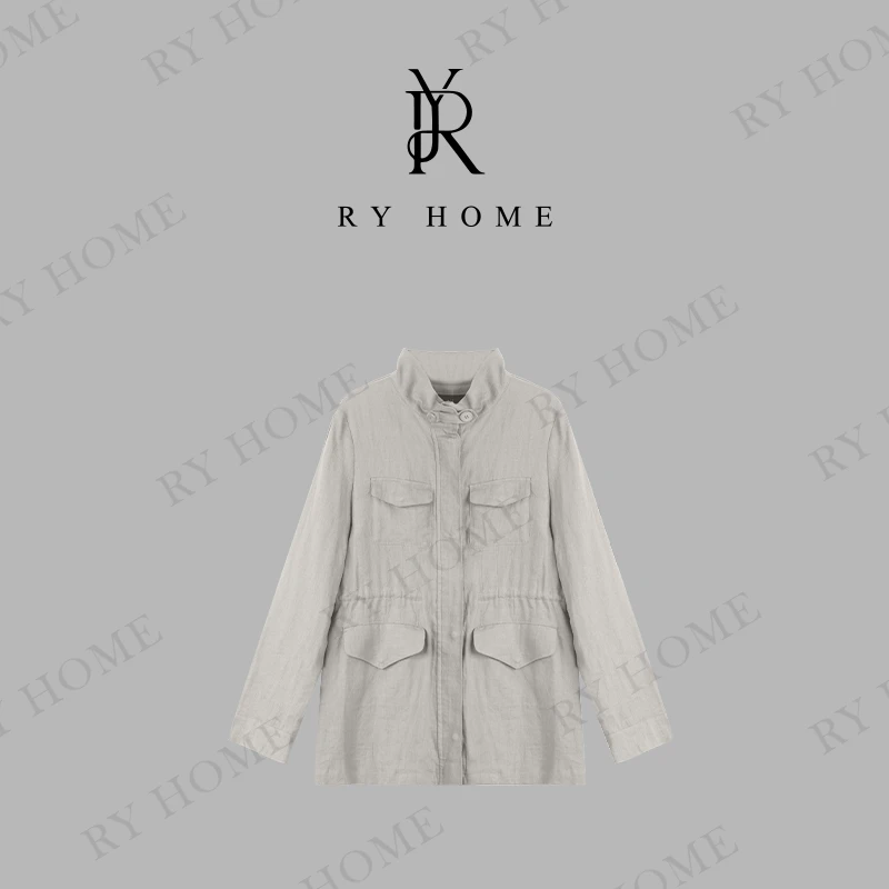 【容雨RYHOME】“几时春”100%麻＋设计款多口袋外套W1740