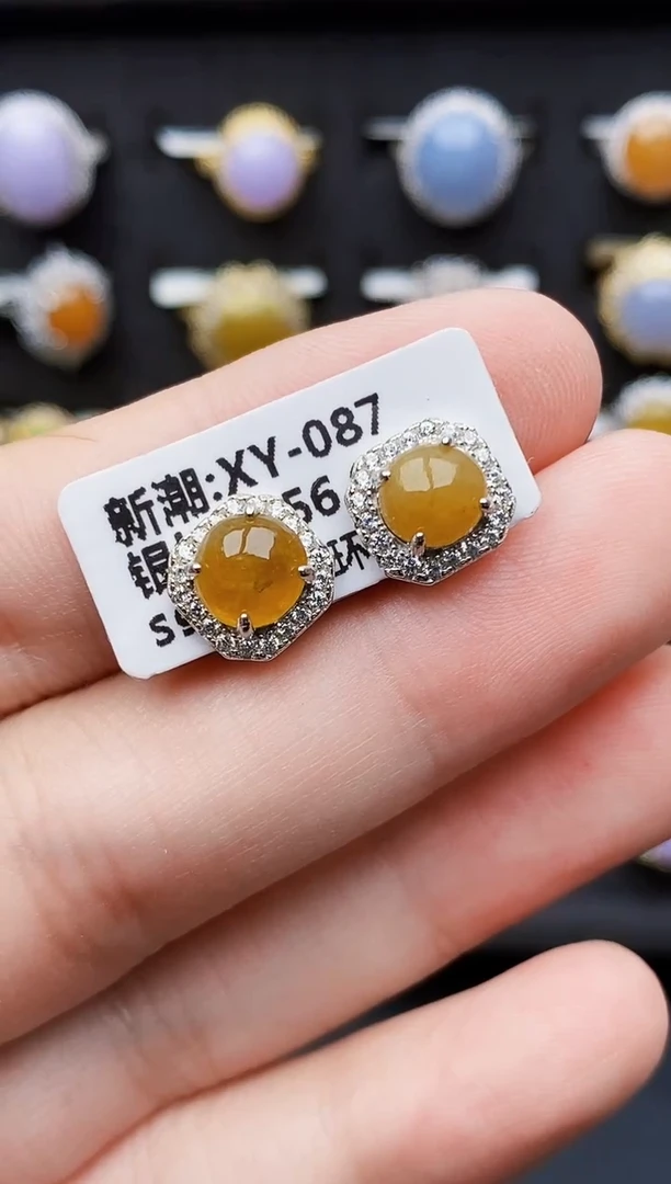 银S925镶嵌戒指翡翠5042