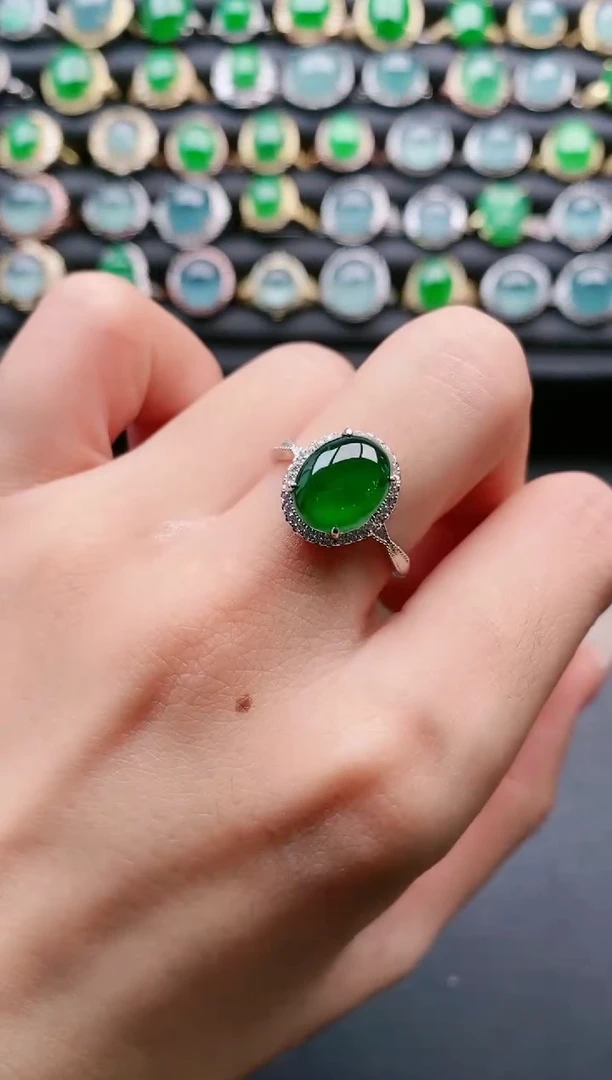 【闪购商品】翡翠戒指银S925镶嵌1111111