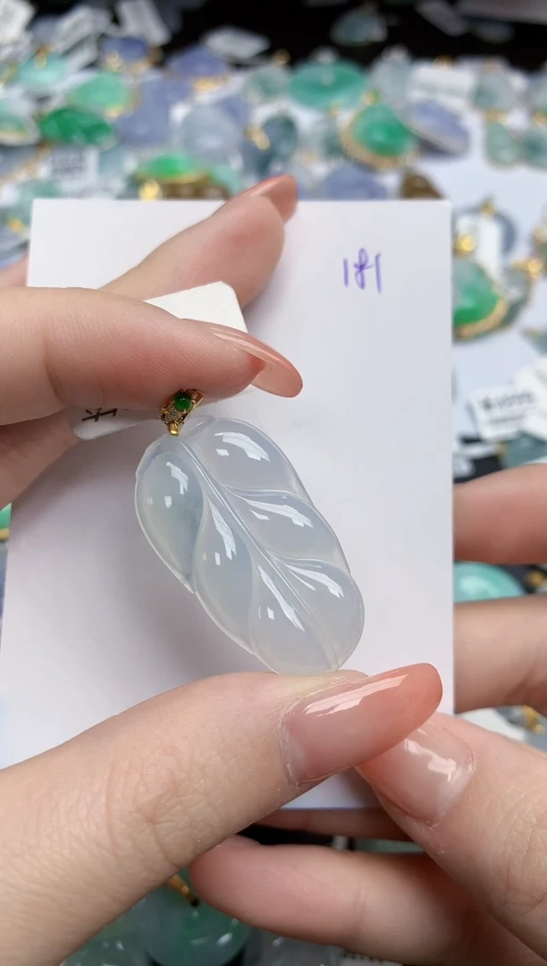 【闪购商品】翡翠颈饰18K金镶嵌天然缅甸翡翠A货