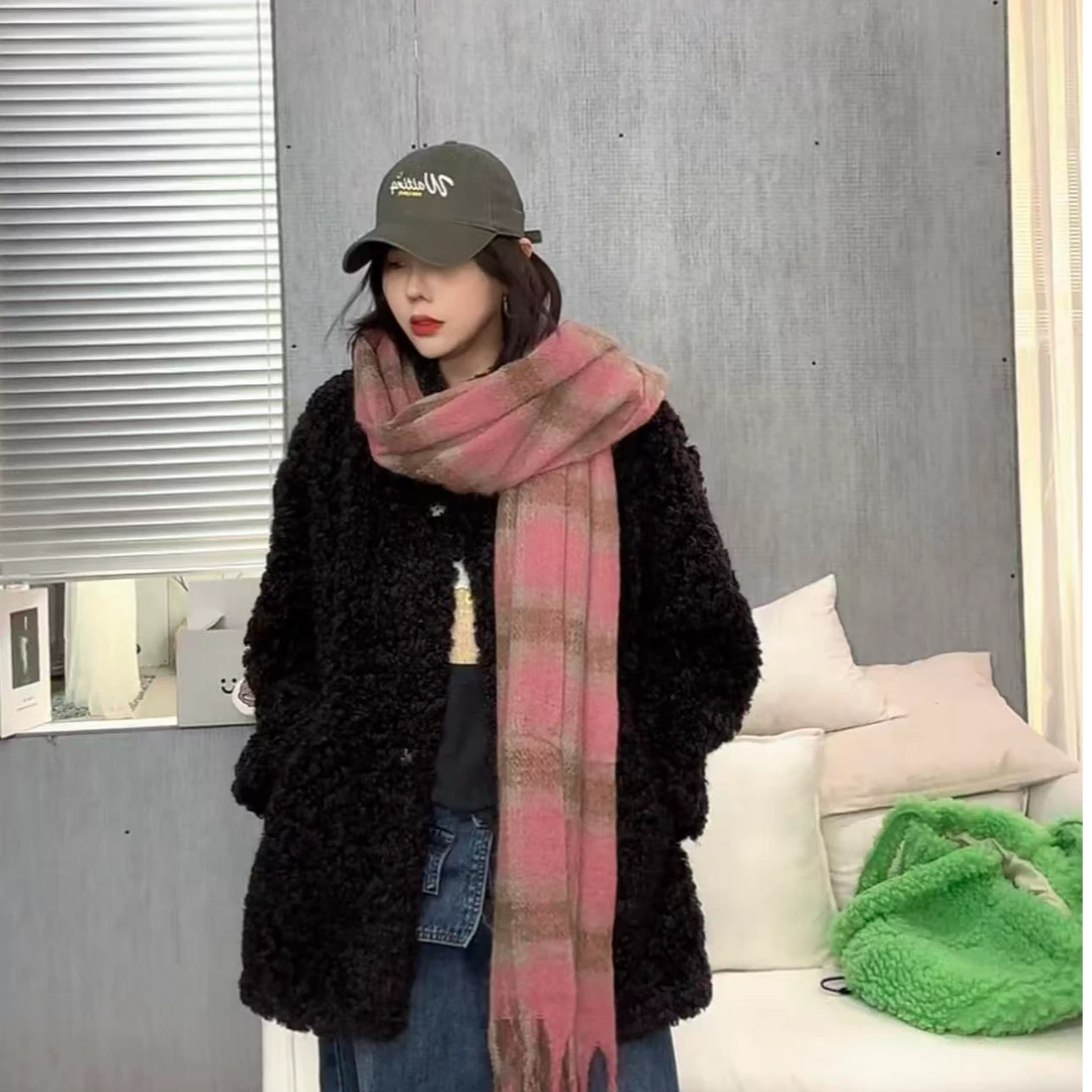 SISTERS【黑巧中长款】黑巧卷卷毛中长款外套