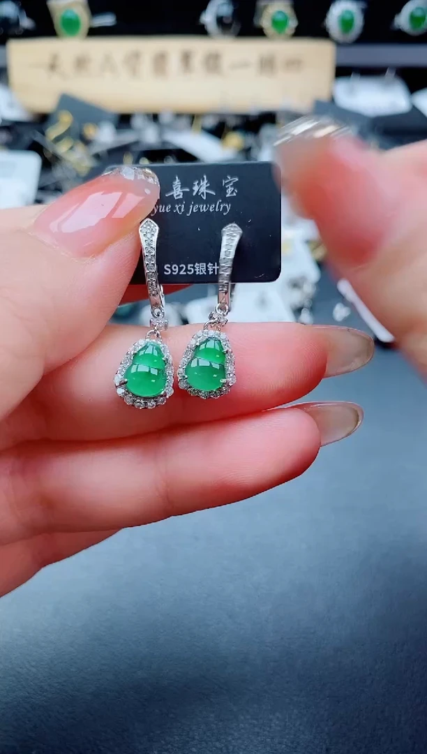银S925镶嵌戒指翡翠11