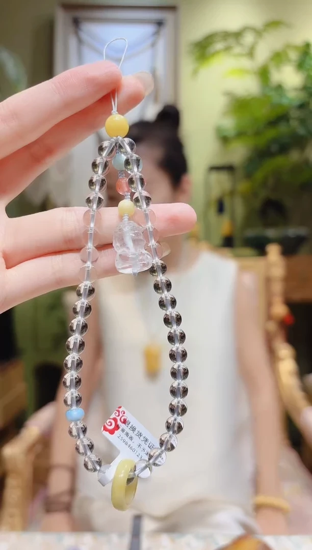 【闪购商品】水晶手机挂未镶嵌无相佛白水晶手机挂