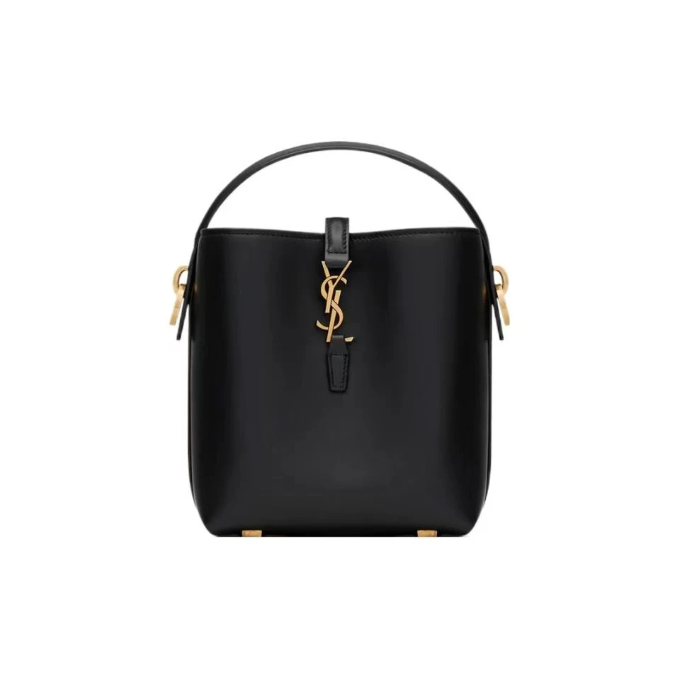 99新 YSL/圣罗兰 YSL LE37系列  牛皮革 水桶包 迷你
