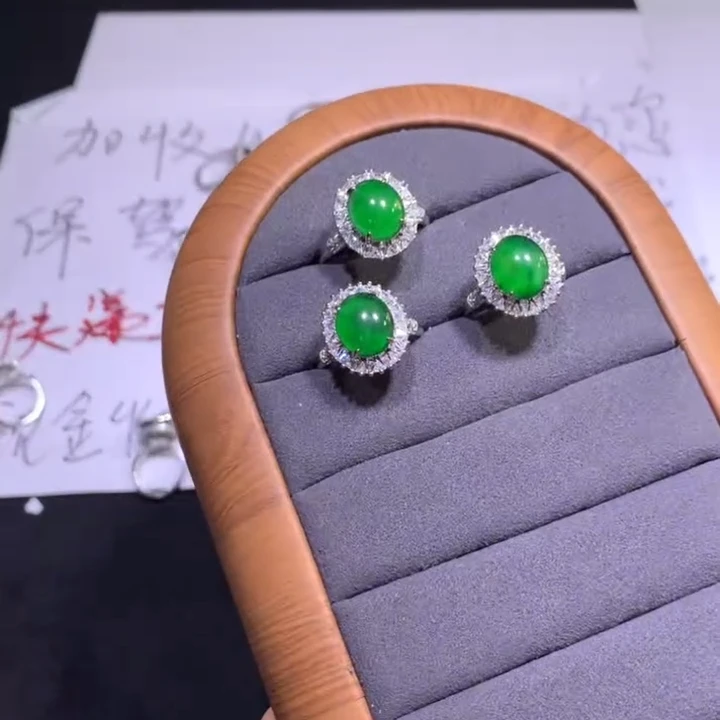 【逍遥】天然A货翡翠蛋面戒指*806/27004/多样性发/1件