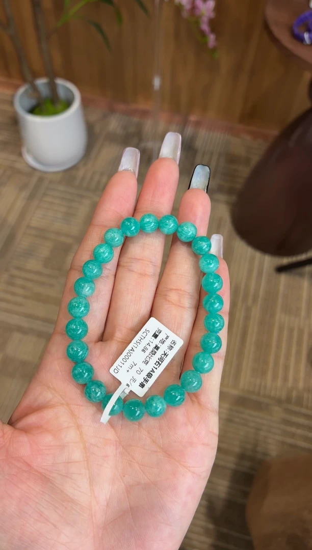 未镶嵌手串天河石莫桑比克天河石手串7m+