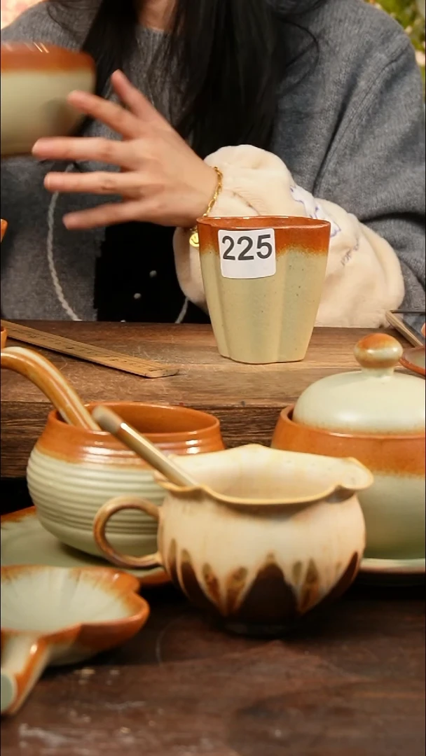 盘高颜值粗陶餐具限时抢购