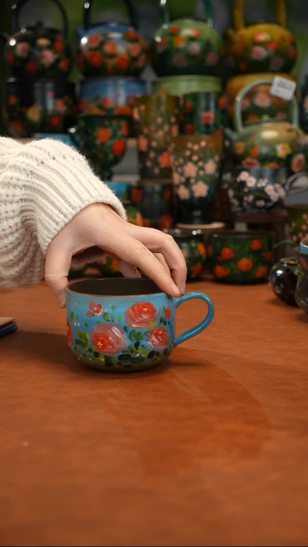 紫砂油画手绘釉下彩