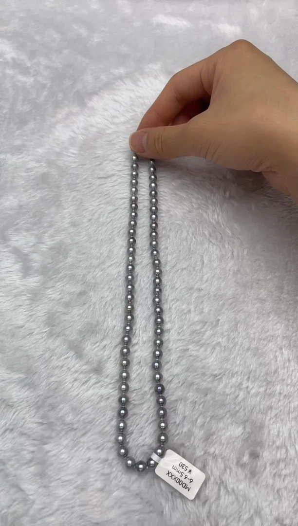 海水珍珠银S925镶嵌项链AK真多麻6-6.5mm