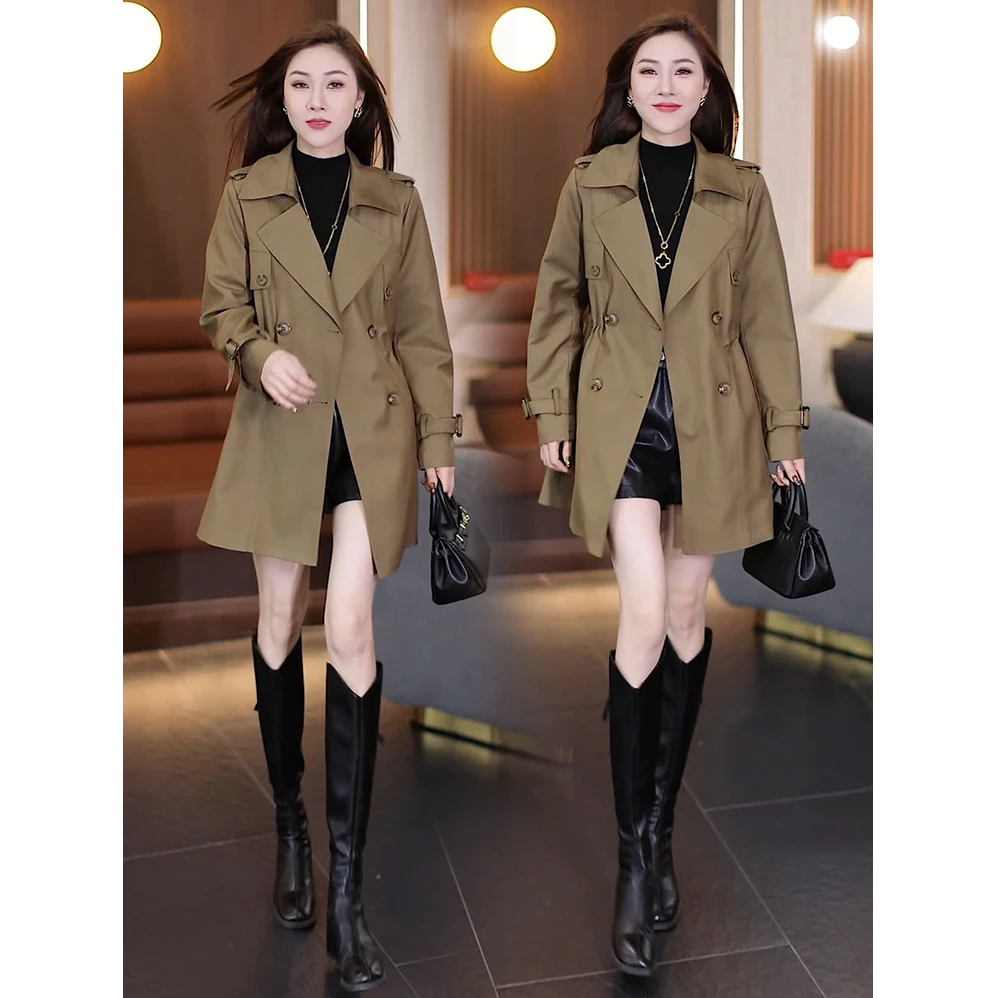 中长款外套女2025春秋新款韩版时尚休闲百搭高级感洋气质韩版风衣