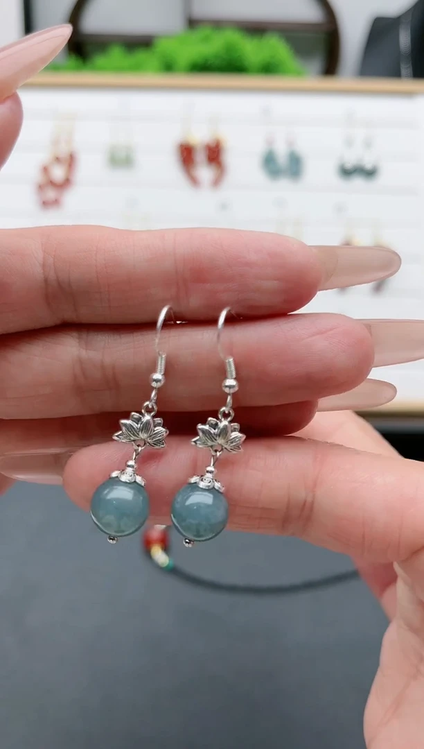 【闪购商品】玛瑙/玉髓耳饰银S925镶嵌01