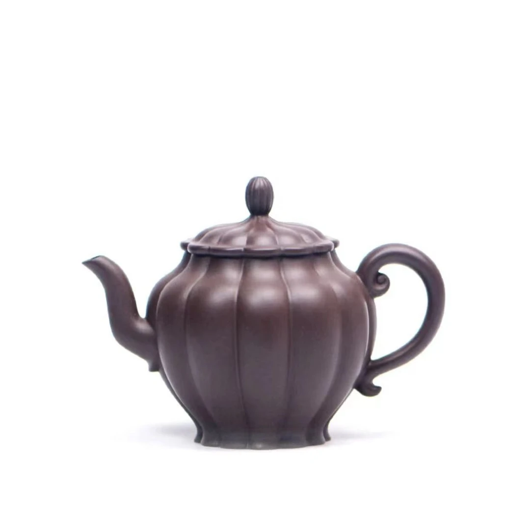 茶香紫器 紫泥【筋纹美人肩】宜兴黄龙山原矿手工紫砂壶