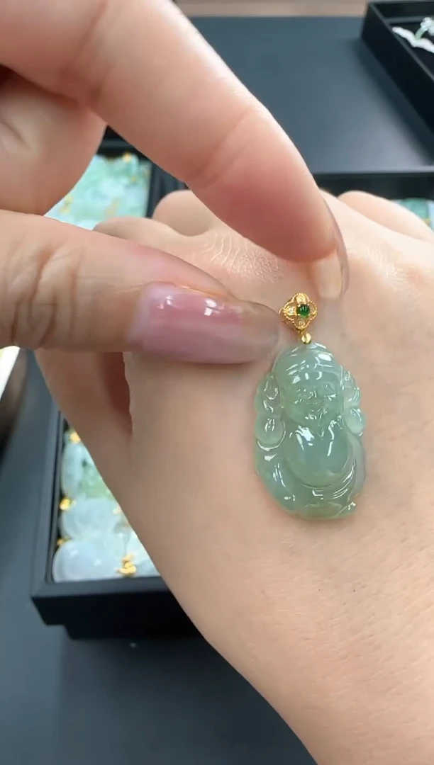 【闪购商品】翡翠颈饰18K金镶嵌250213122