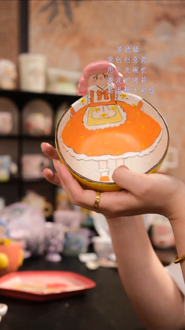 摆件景德镇手工手绘设计师款