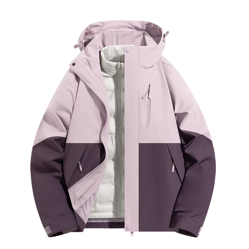 三合一羽绒内胆冲锋衣女秋冬季2024新款户外定制工装登山服外套男