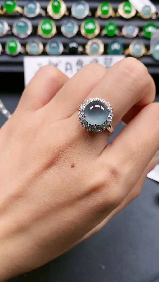 翡翠戒指银S925镶嵌111111111