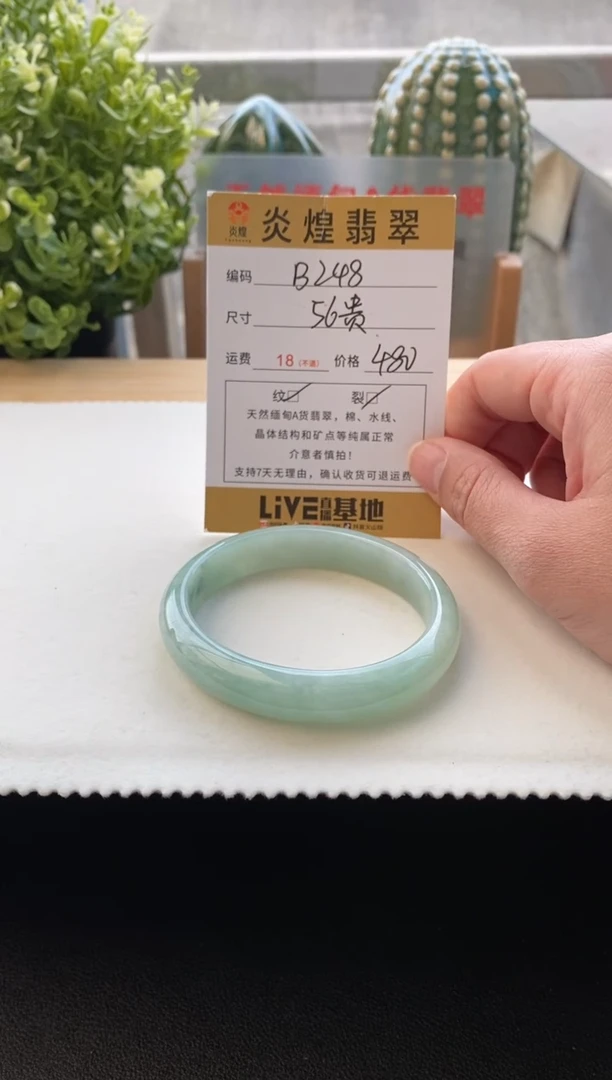 未镶嵌手镯翡翠圈口56.4贵妃编码b248