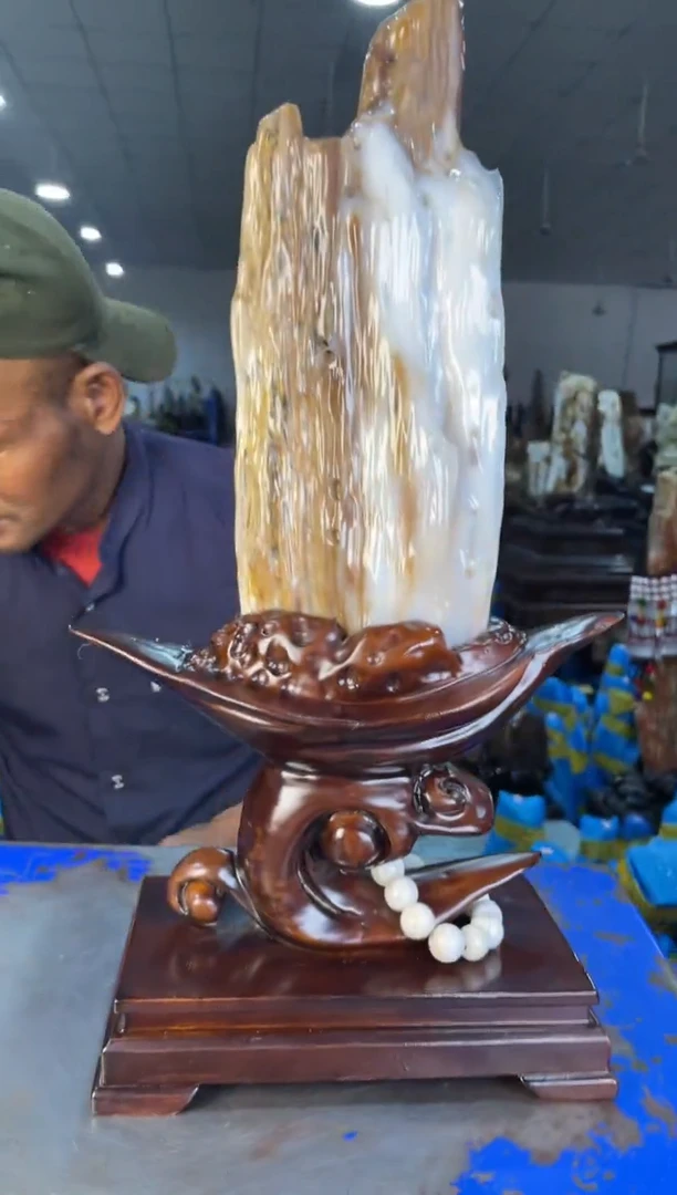 未镶嵌摆件硅化玉16