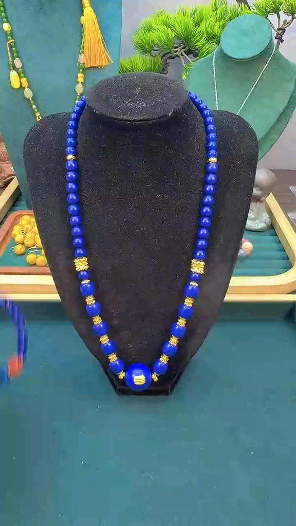青金石14K金镶嵌颈饰          X92