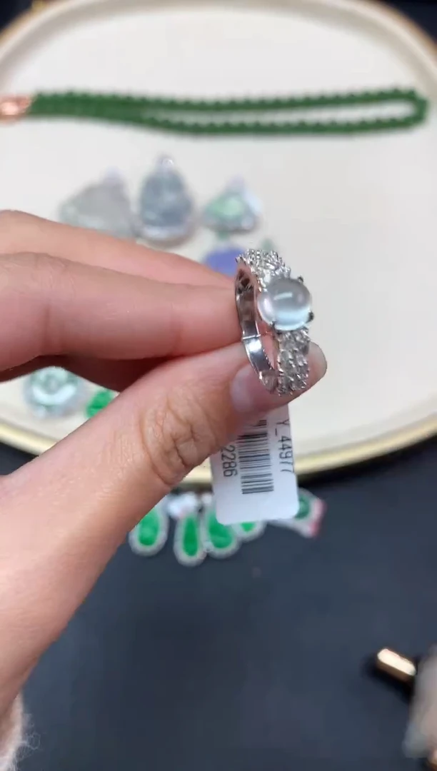 【闪购商品】翡翠戒指18K金镶嵌戒指A331|9800