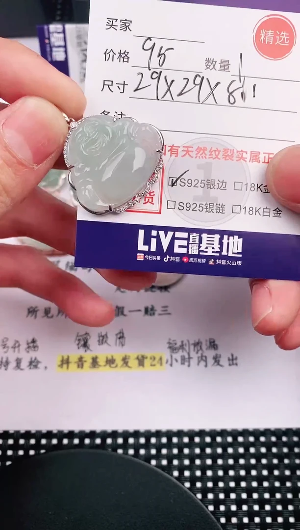 翡翠银S925镶嵌颈饰·