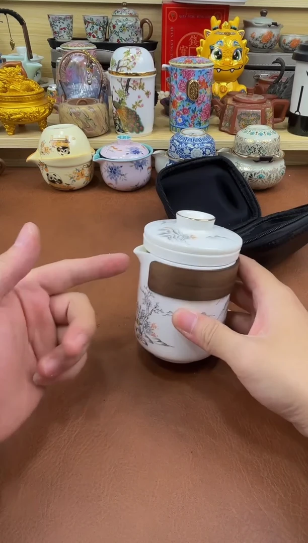 陶瓷茶具摆件旅行套组